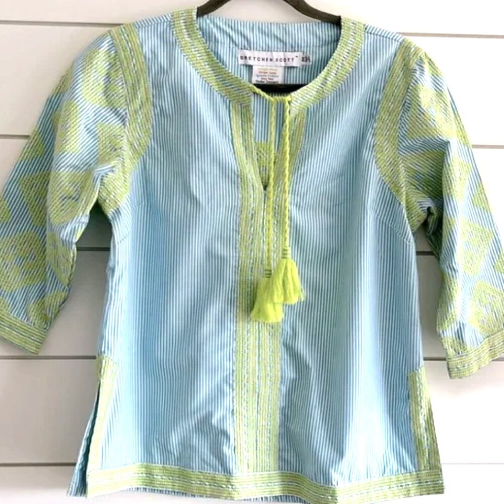 Gretchen Scott embroidered top size M
